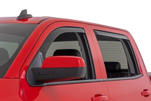 GMC Sierra 1500 Side Window Deflectors - Rough Country - In Channel Rain Guard - '14-'18